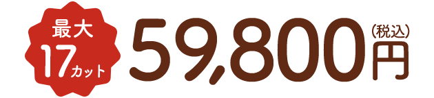 最大17カット税込59,800円