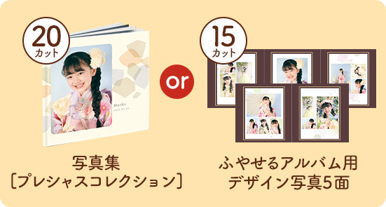 写真集プレシャスコレクション20カットorふやせるアルバム用デザイン写真集5面15カット