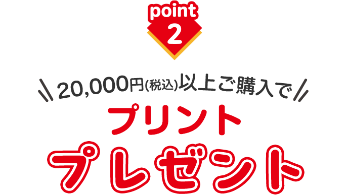 税込2万円以上のご購入でプリントプレゼント