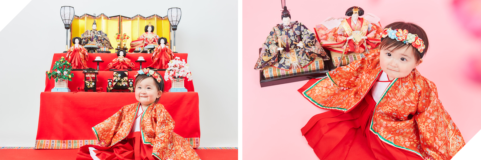 ひな祭りのお写真にぴったり 豪華なお飾り