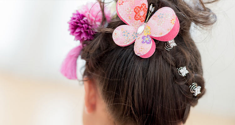 七五三の日本髪風アレンジ｜髪飾り選びのポイント